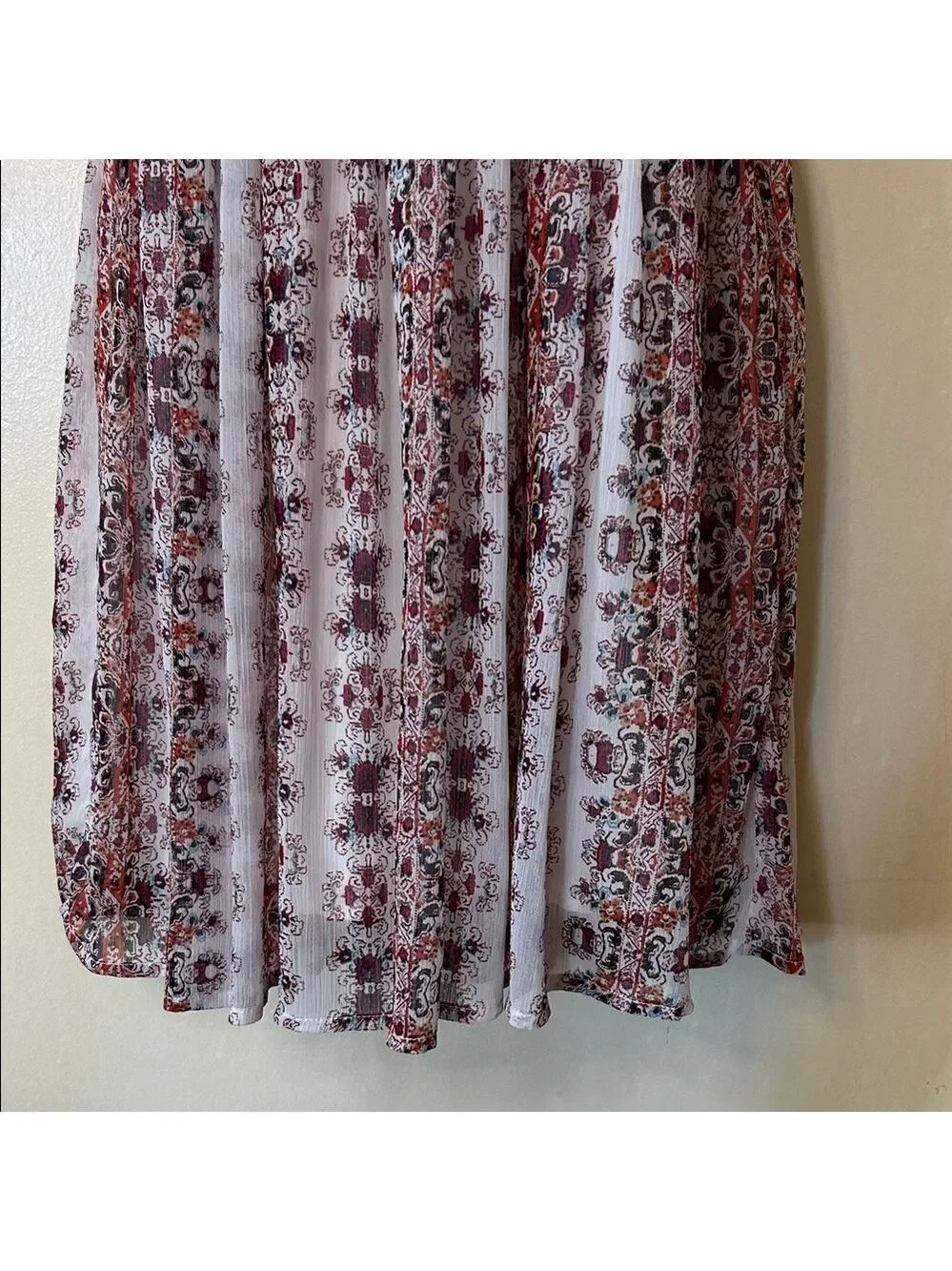 Abercrombie & Fitch Cream Floral Chiffon Mini Dress size S